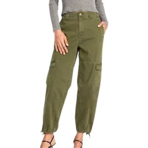 Old Navy Olive Green High-Waisted Balloon Cargo Pants